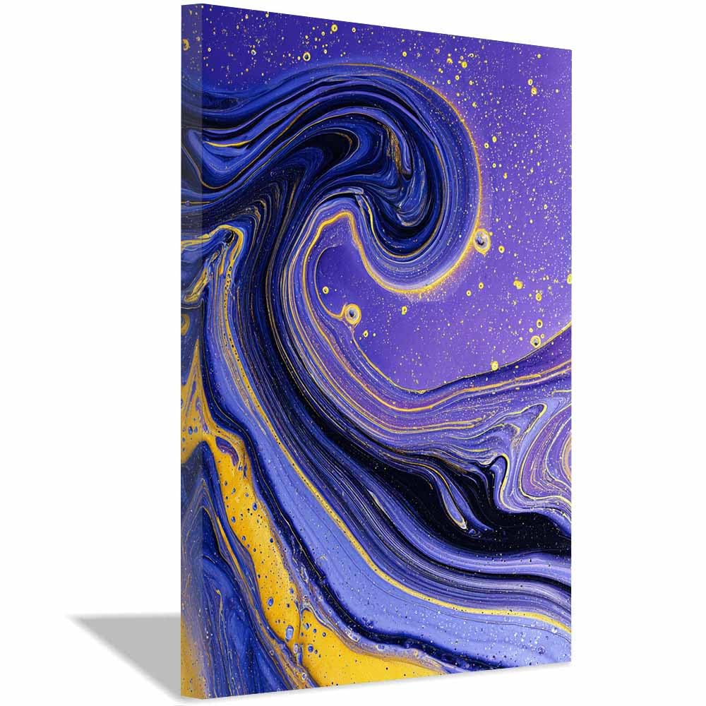 Tableau mural abstrait moderne vortex violet-bleu pour décoration salon 70x100 - 7