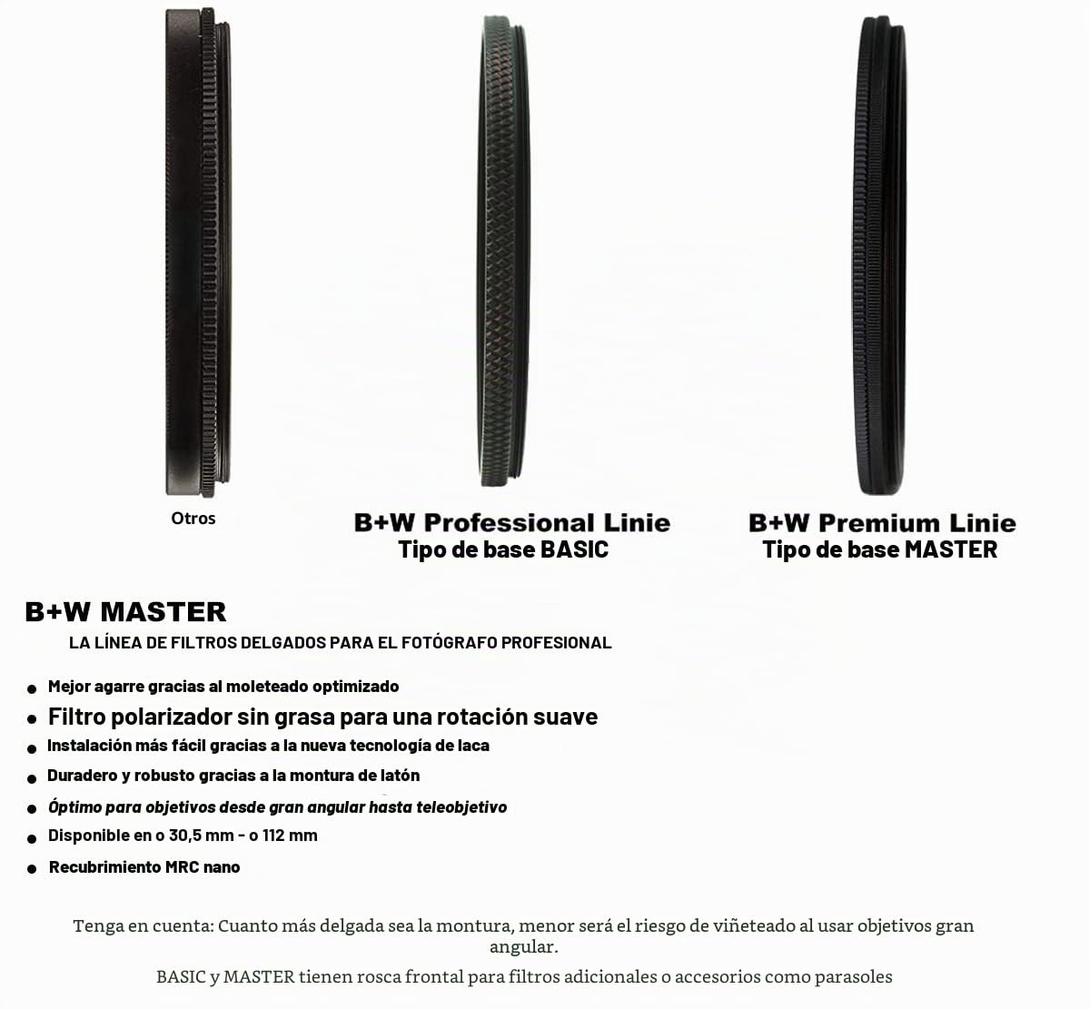 B+W MRC Nano Master - Filtro Protector (82 mm, 16 Unidades, retratado, Fino)