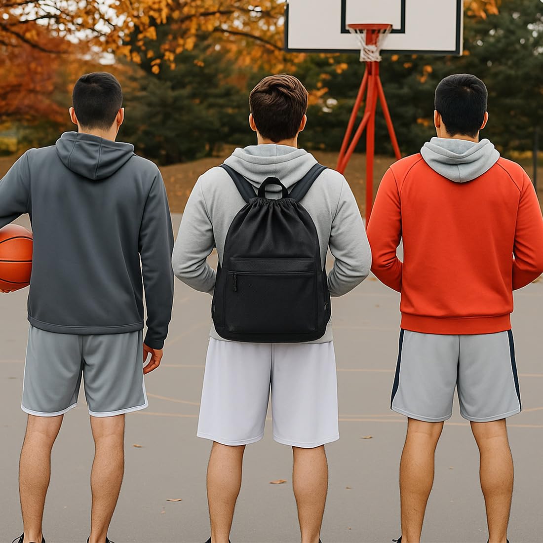 Sac à Dos de Basketball, Poche Filet, Accessoires de Basketball, sac à dos, sac de basket-ball, poche filet avec mousqueton, pour football