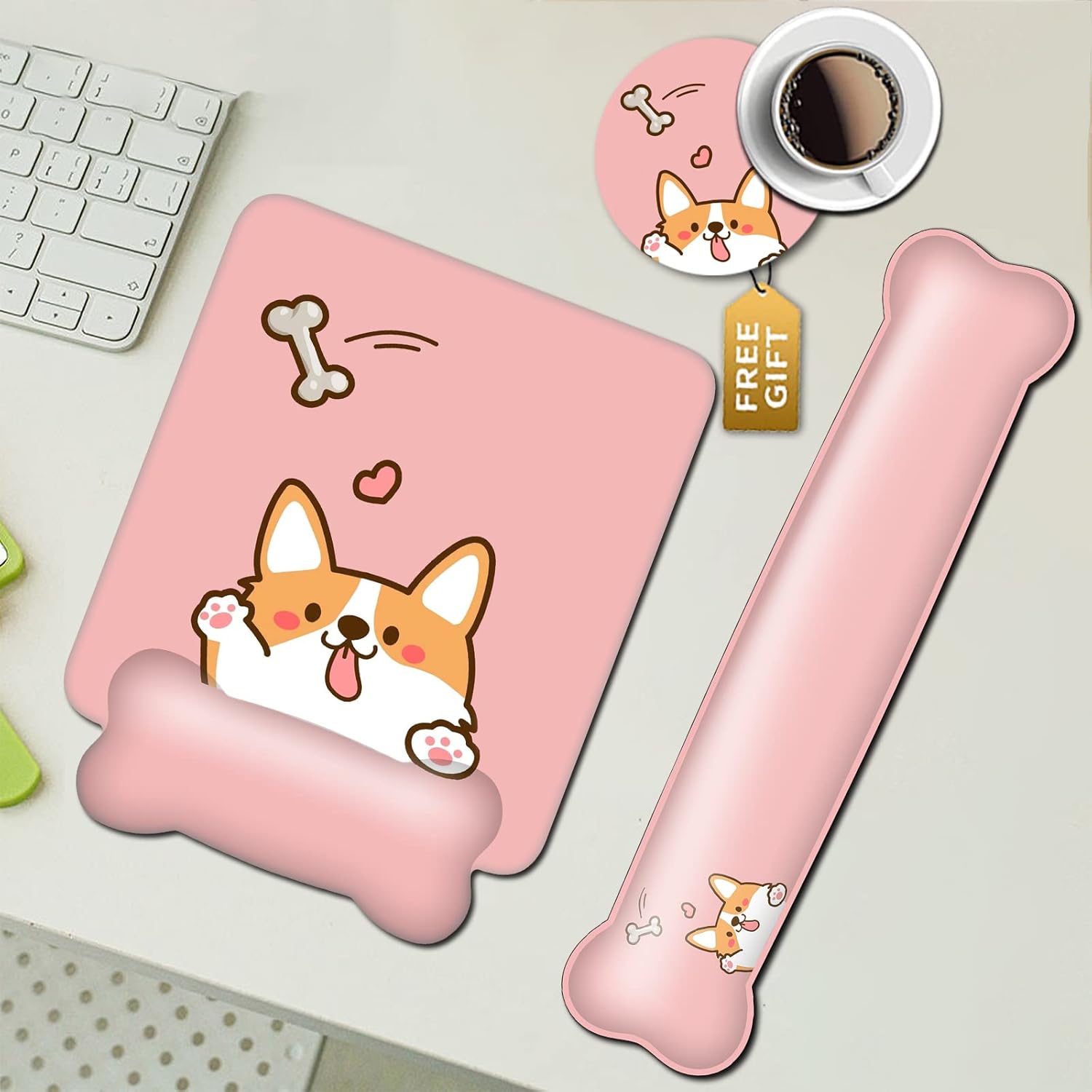 Mouse Pad Wrist Support, Ergonomic Gel Pink Mouse Pad