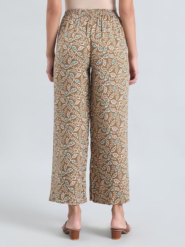 Image of GO COLORS Soft Viscose Printed Palazzo Full Length for Women| Breathable, Mid Rise