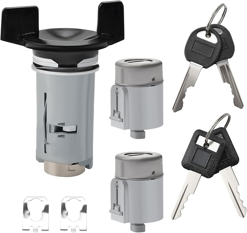 Kit Cilindro de Ignição e 2 Cilindros de Fechadura das Portas Generic com Chaves para Chevrolet, GMC, Buick e Cadillac – 7 peças