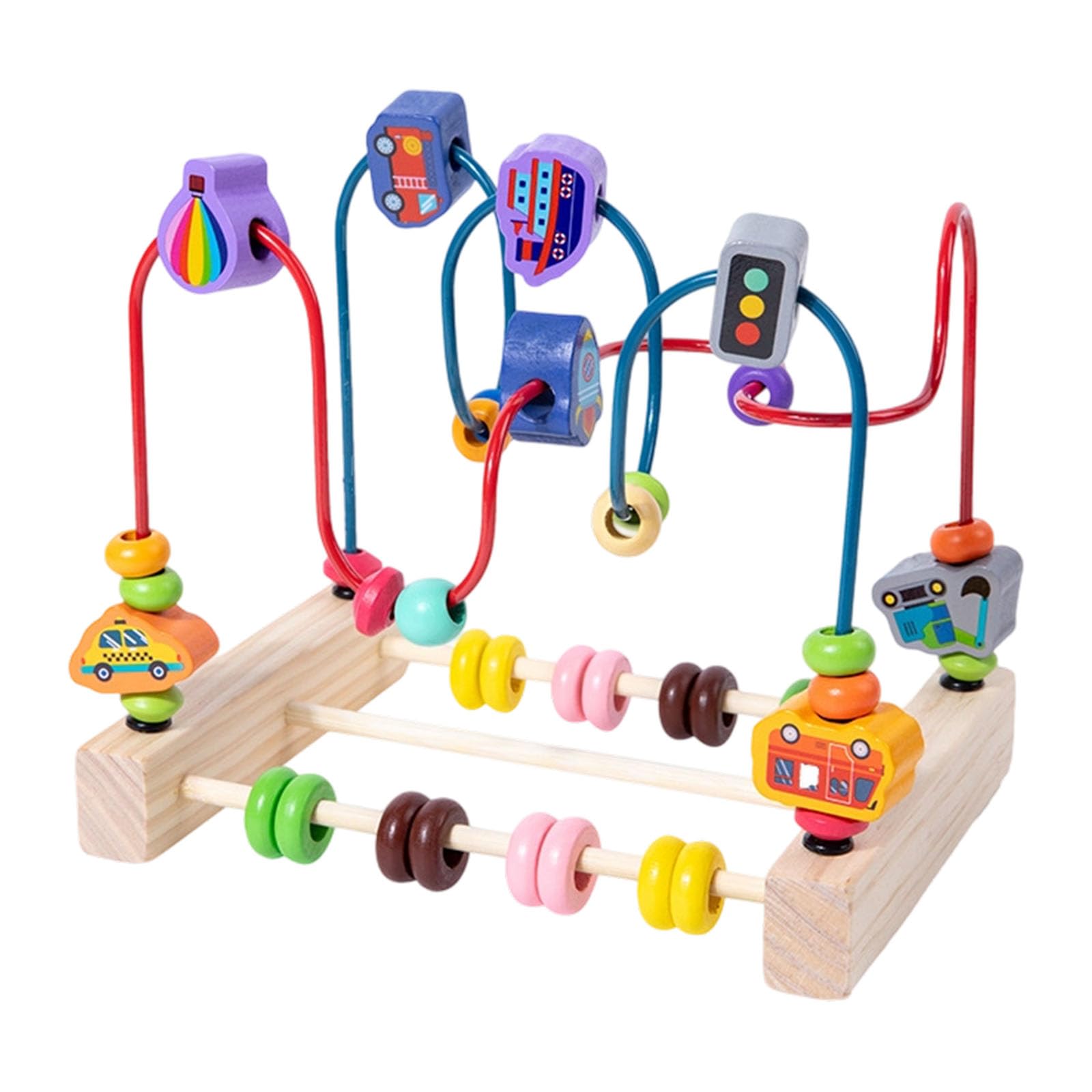 Nvoqilin Educational Wooden Bead Threading Toy For Color Recognition And Fine Motor Skills Development In Toddler
