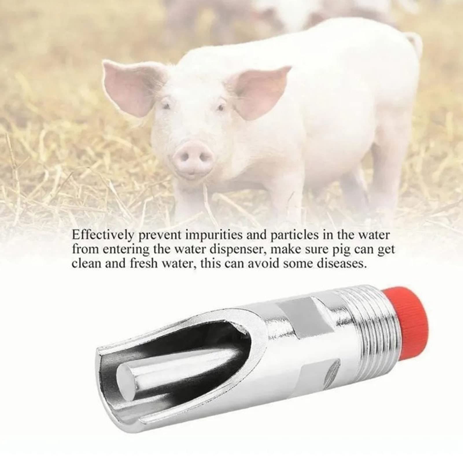 Abreuvoir Automatique Porc, Lot de 10 Mangeoires à Eau Réglable en Acier Inoxydable, Tétine Anti-Fuite pour Porcelet et Porc Adulte, Élevage Porcin Professionnel, Ferme, Porcheri