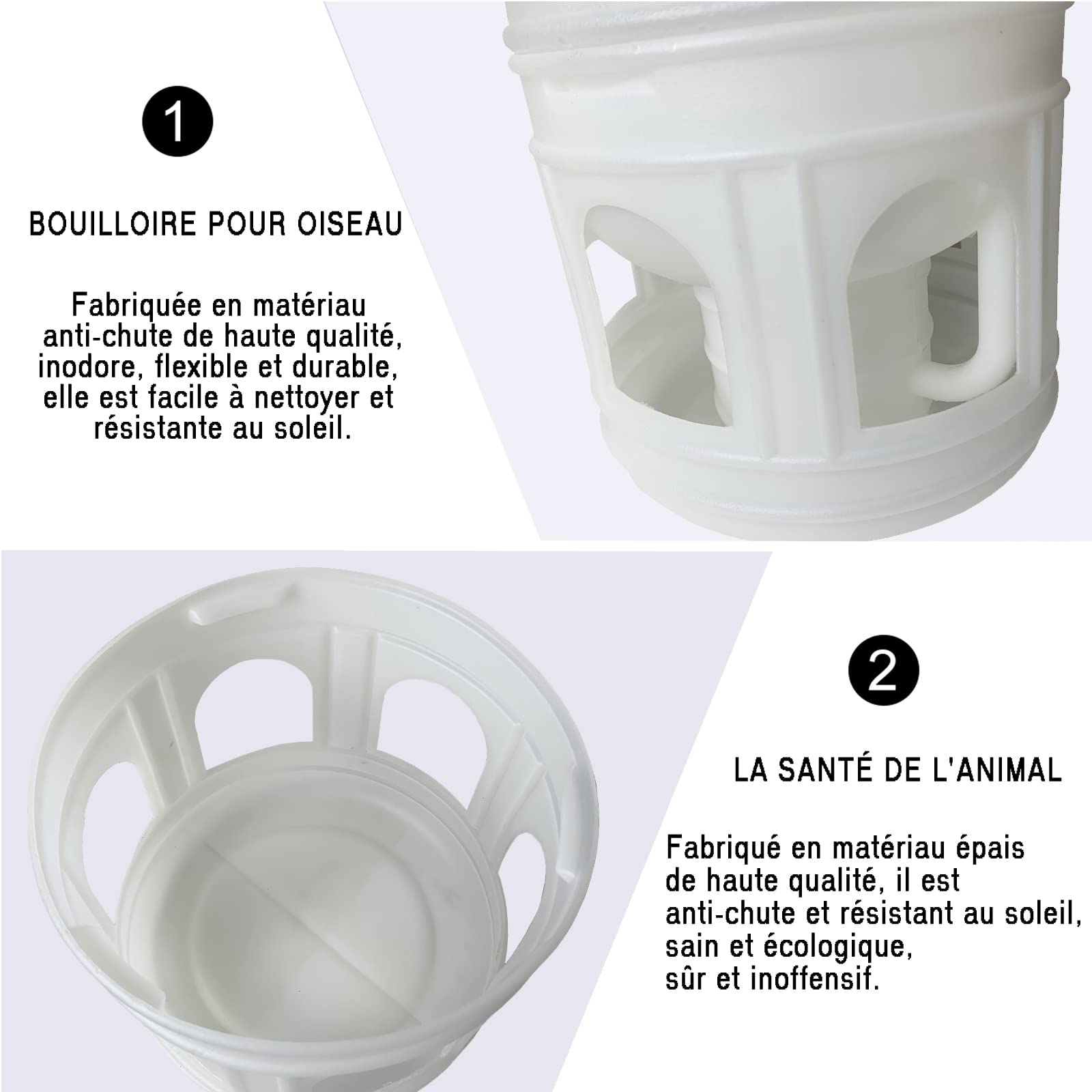 Abreuvoir Automatique Pour Oiseaux - 12 Litres, Avec Poignée, Niveau D'eau Constant - Pour Pigeons, Poules, Perroquets