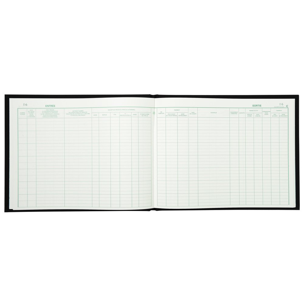 Exacompta 4441E Registre 24/32 Objet Mobilier Spécial Garagistes 100 Pages