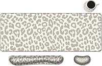 Vista 37 de MIBITRI Juego de alfombrillas para mouse y teclado, alfombrilla de mouse extendida para juegos + soporte ergonómico para reposamuñecas para teclado