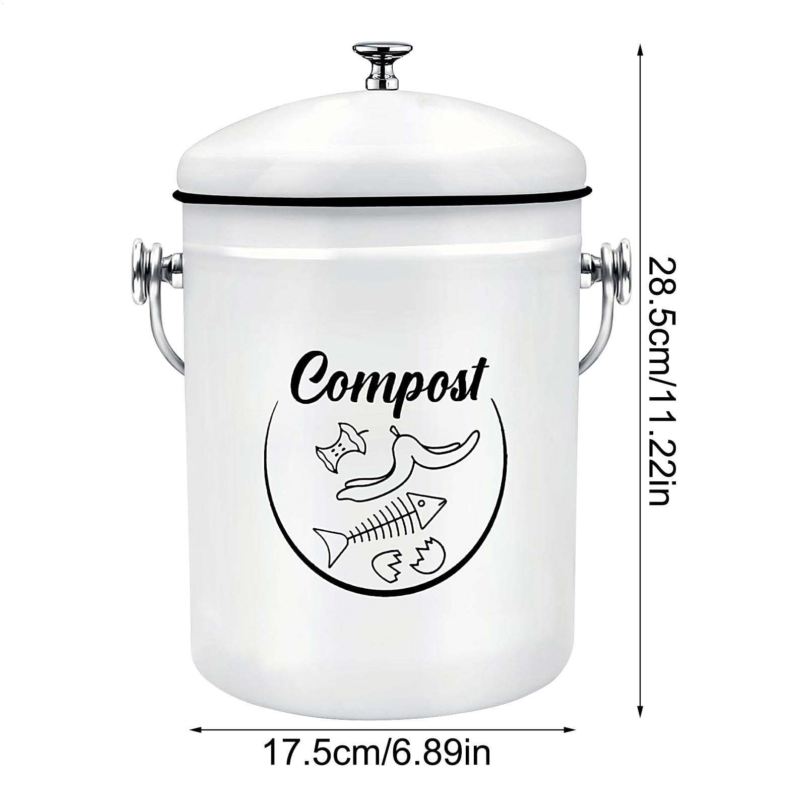 Counter Compost Bin, Contautore di Cucina, Contautore di Compost resistente al Controdore 5L, Frutta Generale di rifiuti per I rifiuti alimentari per i vicini, la Famiglia