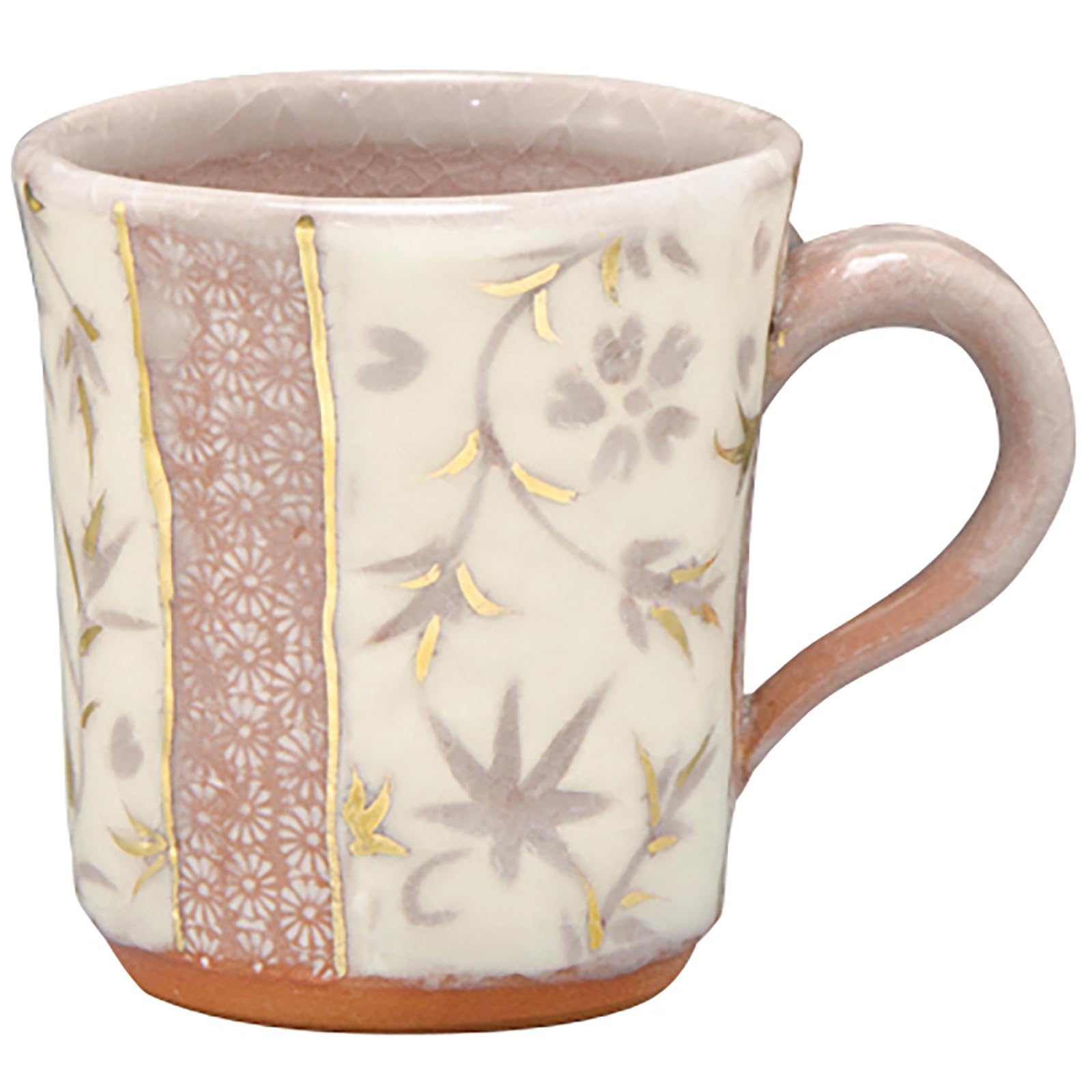 Kyo Ware Kiyomizu Mug Cup Shino Sasa Bamboo Ceramic 9.5oz Made in Japan