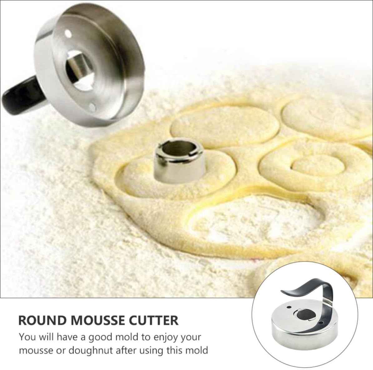 Uonlytech Donut Cake Mold round Baking Mold with Solid Bottom Design Stainless Steel and Oil Adsorption for DIY Cake and Pastry Baking
