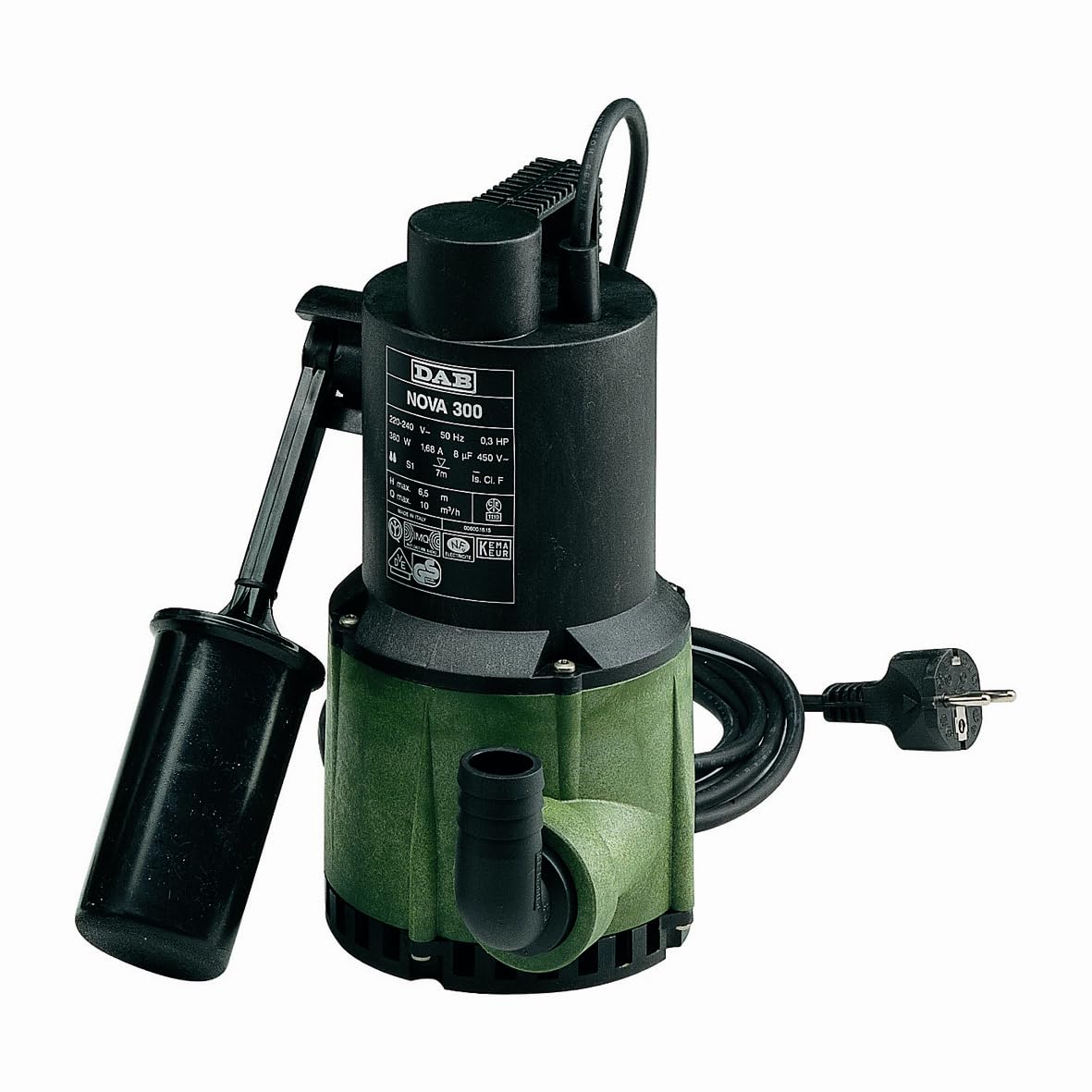 DAB NOVA 300 M-A SV 103002724 - Pompa sommergibile con galleggiante per drenaggio acque chiare ad uso domestico 0,22 kW / 0,3 HP monofase con albero pompa in acciaio inox speciale