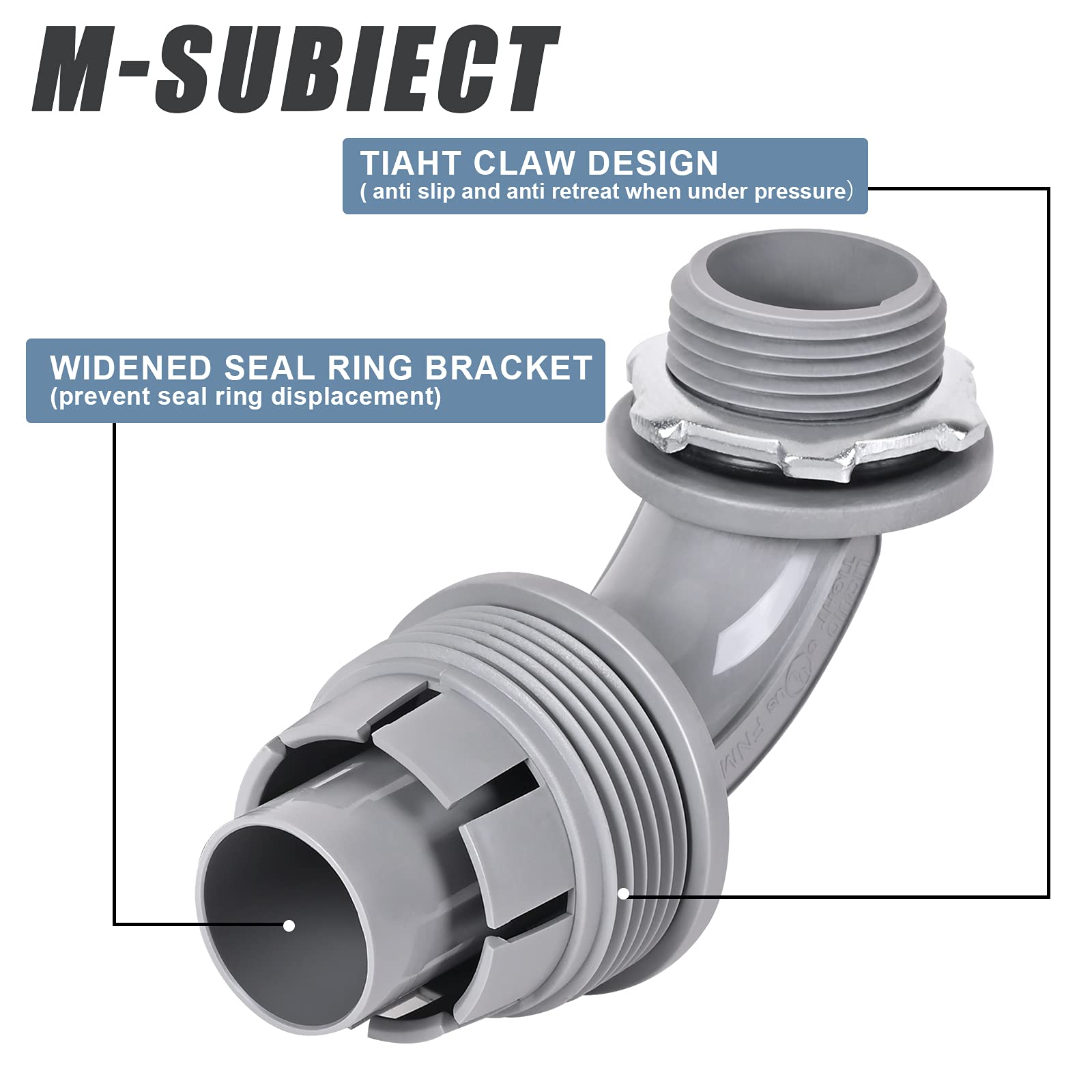 FirmiBang Liquid Tight Connector 1/2 in NonMetallic Electrical