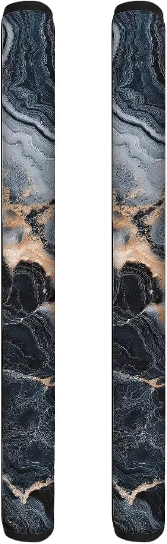 Black Marble Refrigerator Door Handle Covers Set of 2 Modern Fridge Handle Covers Washable Anti-Skid Appliance Handle Covers, Catch Stains Dust Fingerprint