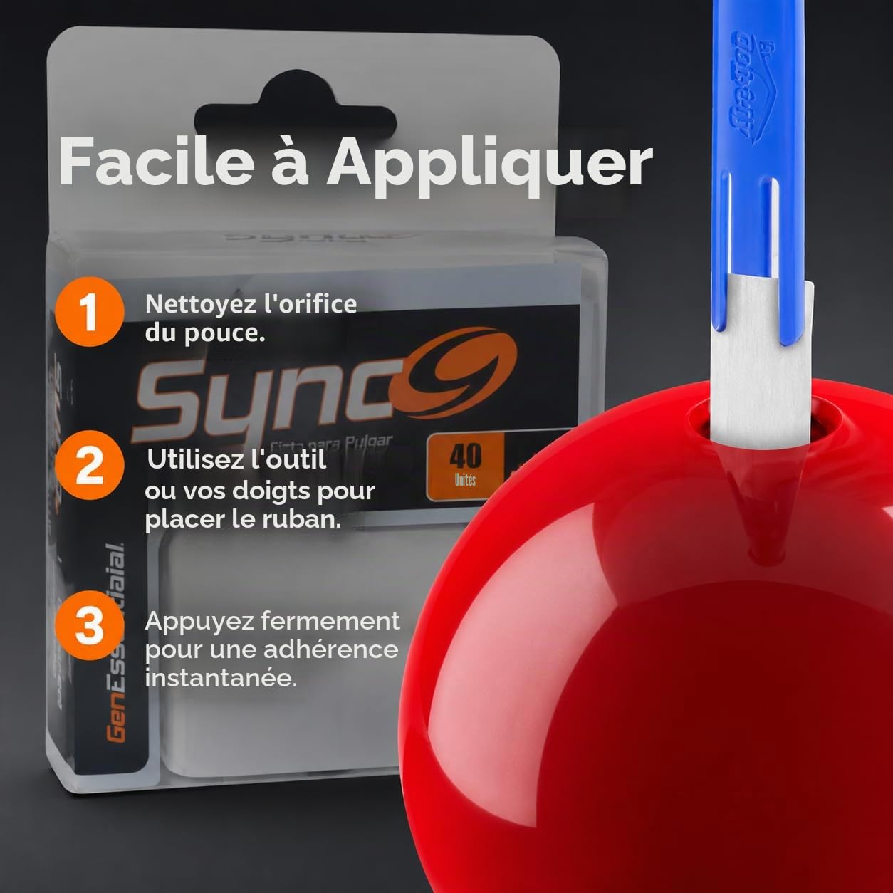 Ruban D'INSERTION Pouce et Doigts 1" - Genesis Sync Blancs, Performance, Accessoires Bowling, Boules, Protection, Bandes, Grip, Tape, Adhésif (40 Pièces) U-Turn Sport