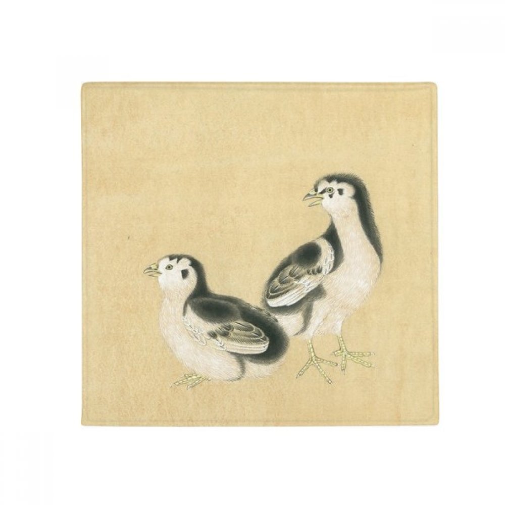 Tapis antidérapant poussins peinture chinoise 60x60 pour sécuriser vos sols