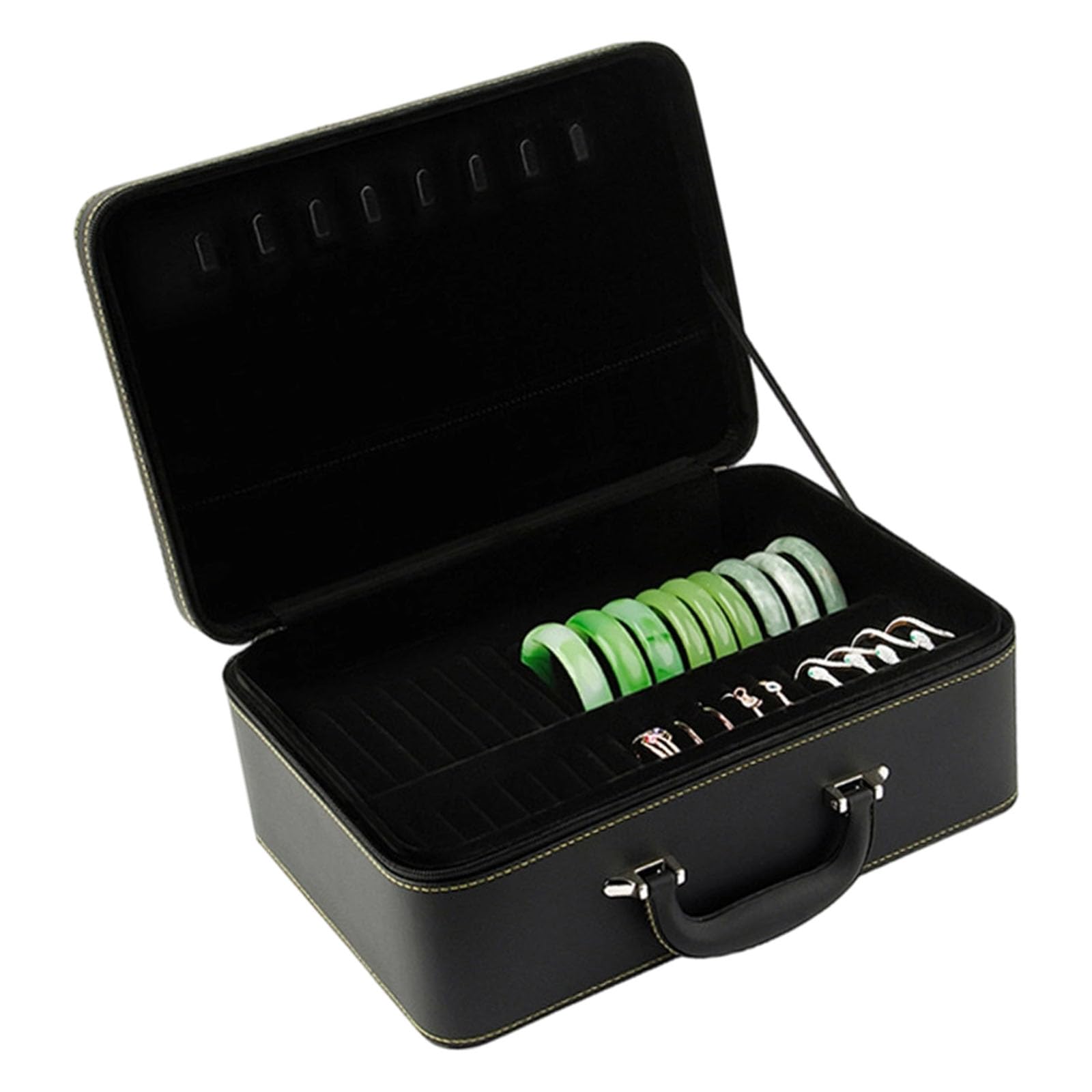 MCAOAL Professional 36 Division Wrist Accessory Container of Sturdy PU Materials Planner Case
