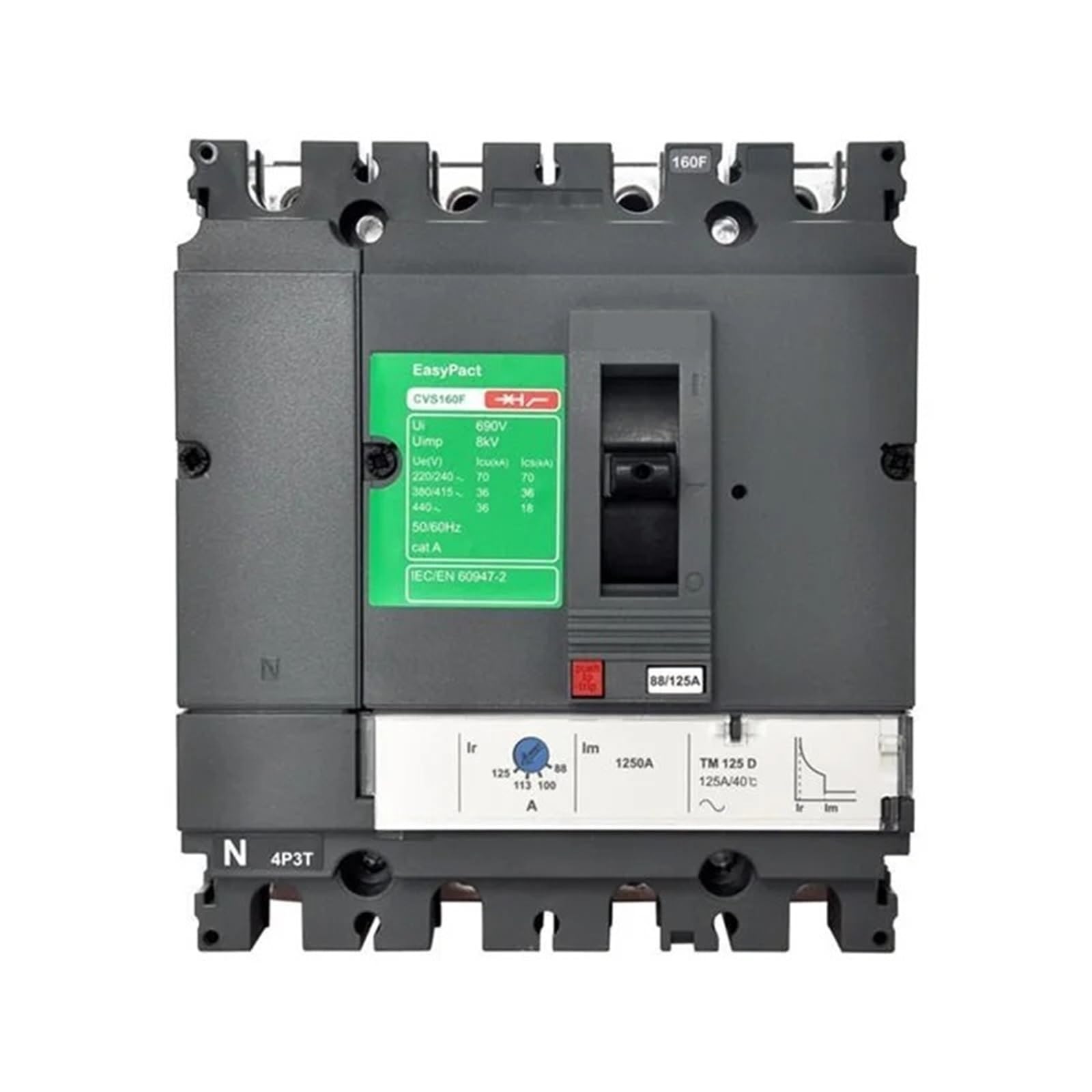 MCCB CVS160N 3P 4P TMD disjoncteur boîtier moulé 125A 50kA