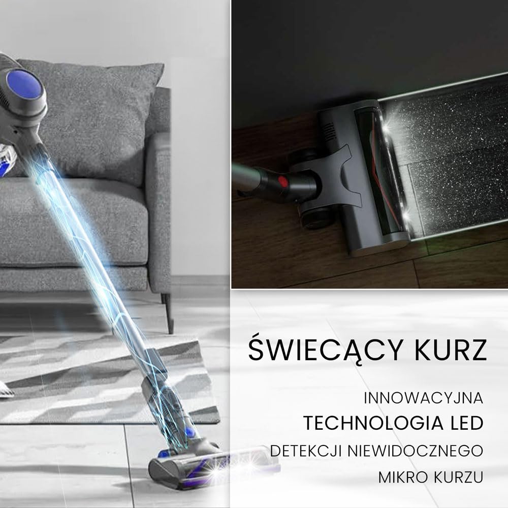 Odkurzacz Bezprzewodowy stojący Air Essence Bise Max 100AirWatt, czerwony, vacuum cleaner, technologia cyklonowa, Odkurzacz Pionowy, Technologia Honeycomb, Odkurzacz Samochodowy, Odkurzacz Bezworkowy