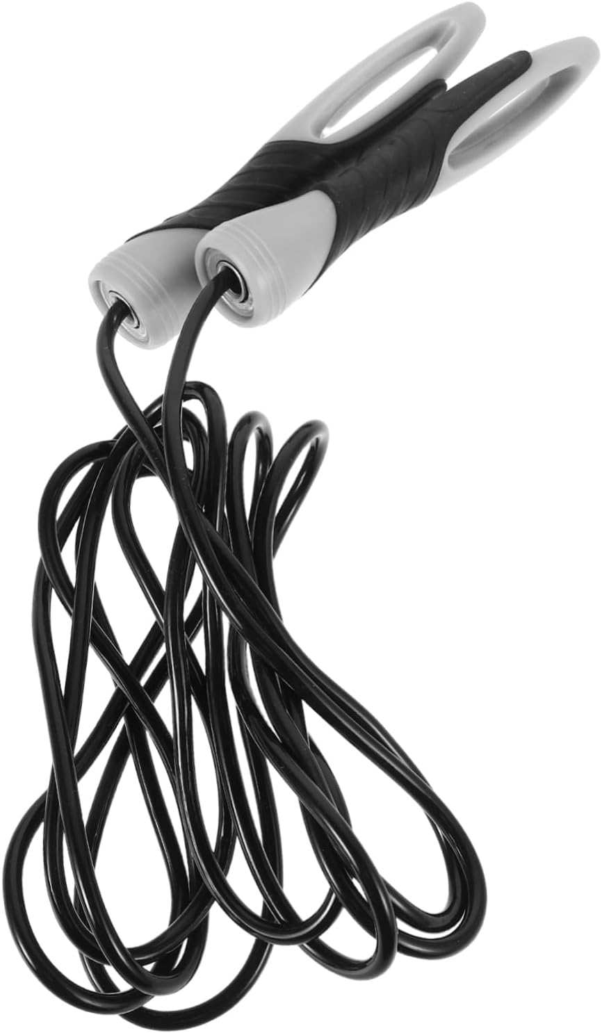 Weighted Jump Rope for Women and Men High Speed Skipping Rope with Seamless Rotation for Home and Outdoor Fitness Lightweight and Portable Exercise Equipment Chic Black and Gray