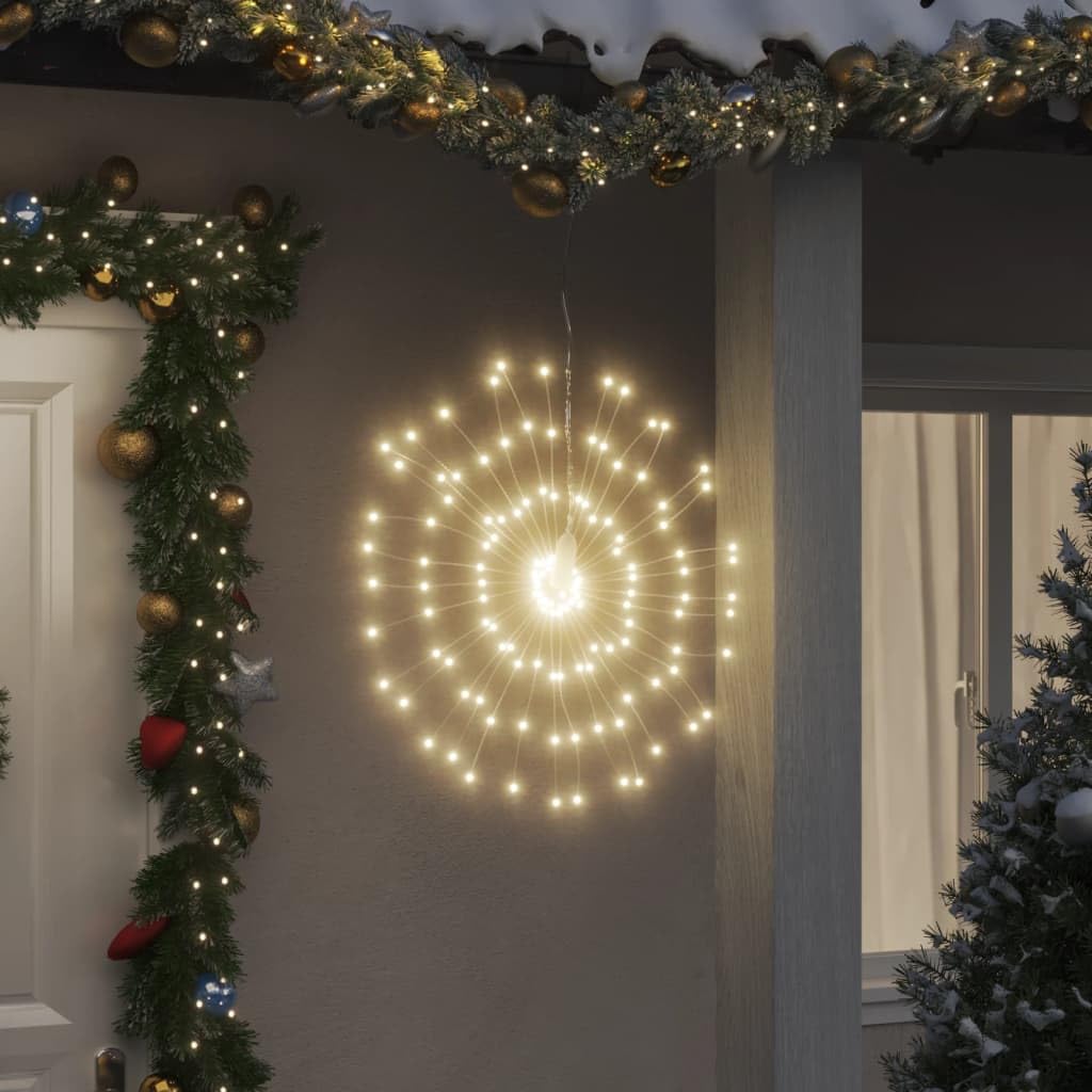 Luces de Navidad con forma de estrella (140 ledes, 4 unidades, luz blanca cálida, 17 cm)