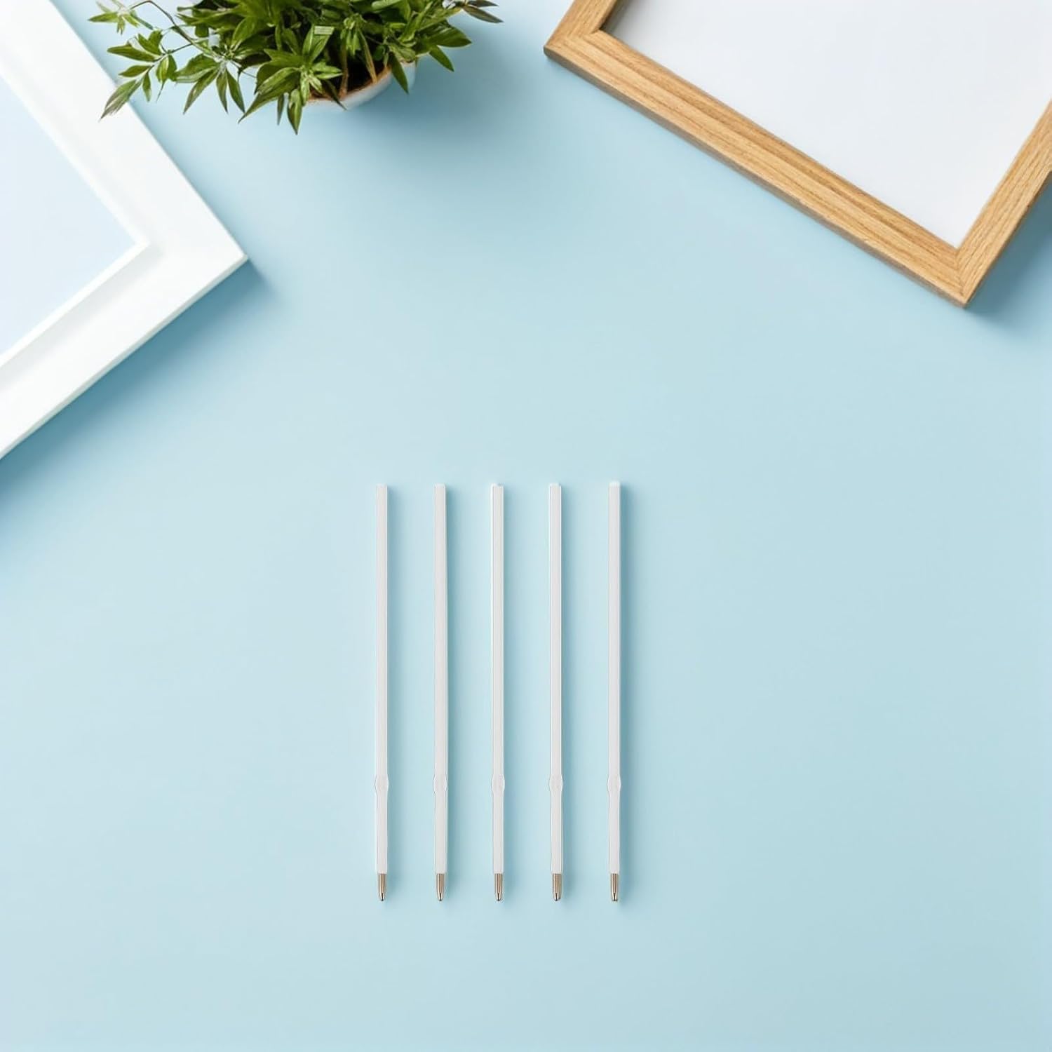 Plastic Ballpoint Pen Refills 200pcs with Large Ink Reservoir White image 5