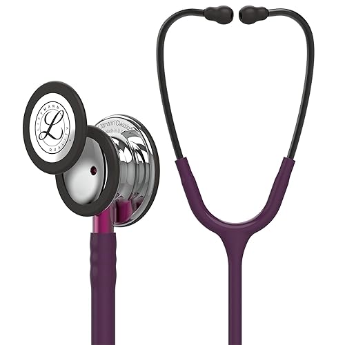 3M Littmann Classic III - Estetoscopio de monitoreo, pieza torácica con acabado de espejo, tubo color ciruela, vástago rosa y auriculares color