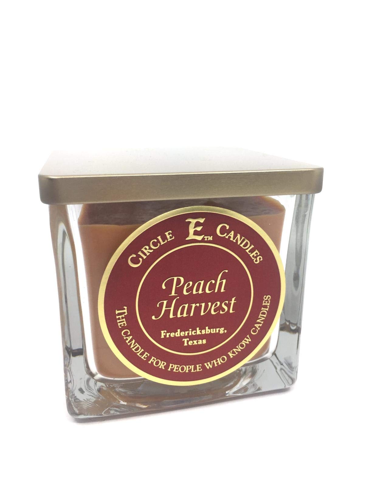 Circle E CandlesPeach Harvest Scent, Medium Size Jar Candle, 22oz, 2 Wicks