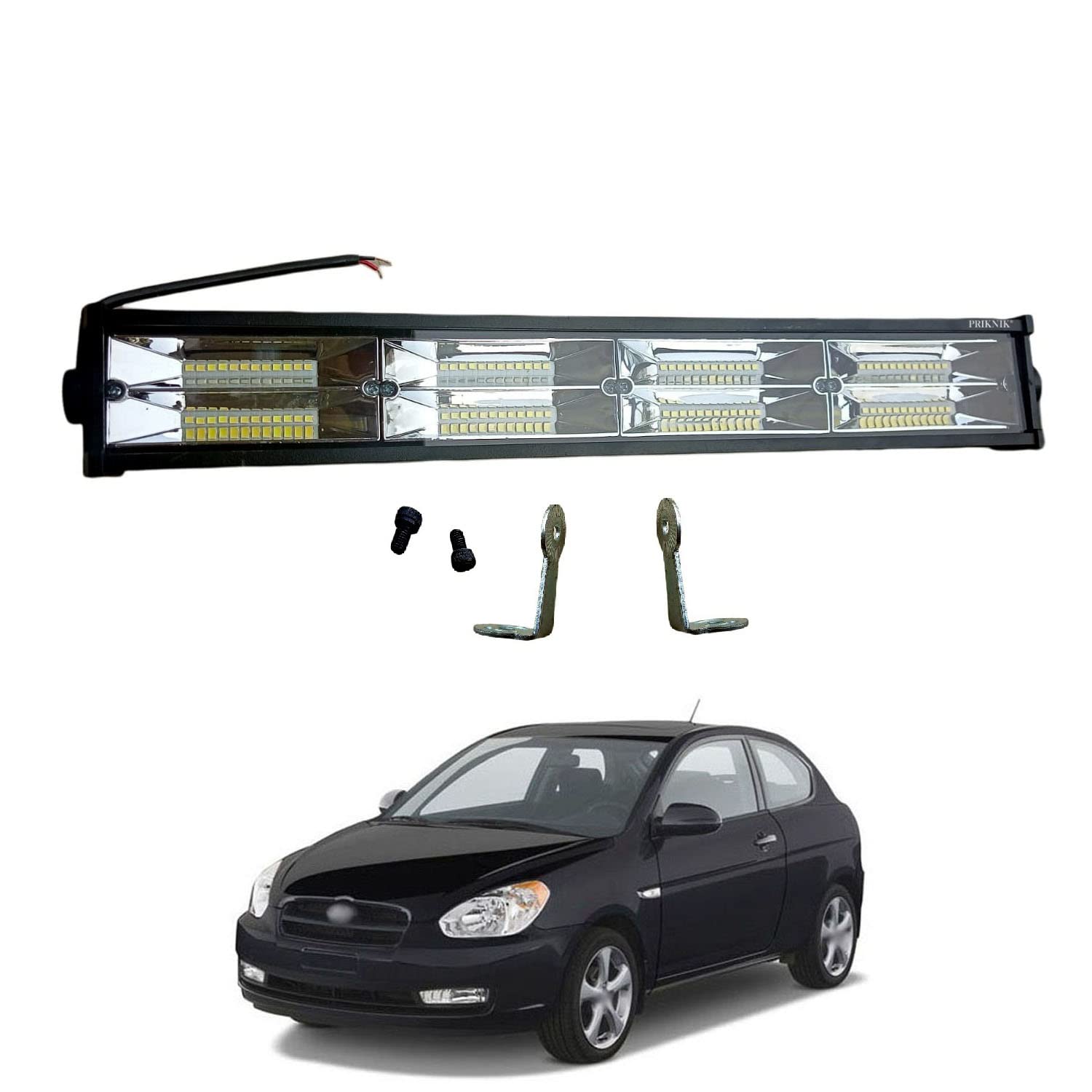 PRIKNIK Led Bar Fog Light Work Light Bar 96 LED 288 Watt 21 Inch Off Road Driving Lamp 1 Pc 4 Box Design Compatible with A-ccent V-iva