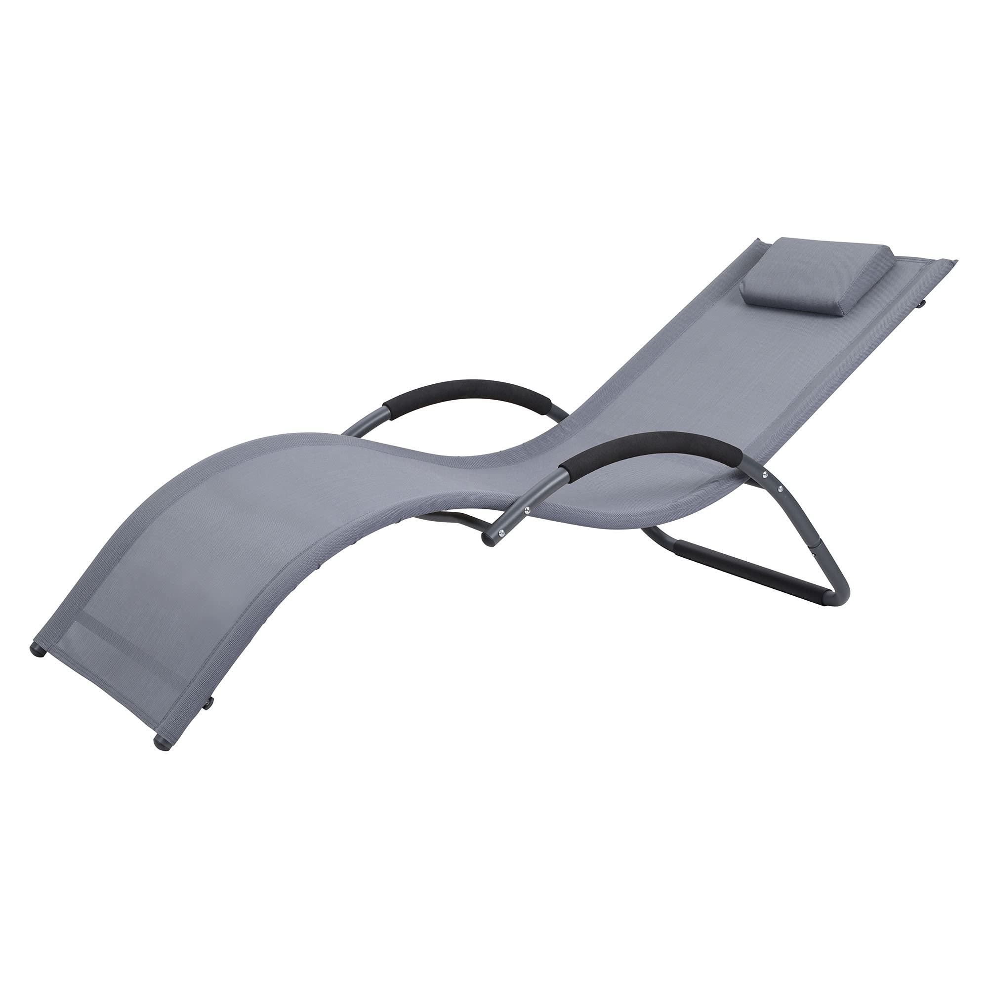Jarder Nessa Sun Lounger | Lightweight Aluminium | Patio Garden Outdoor (Grey)