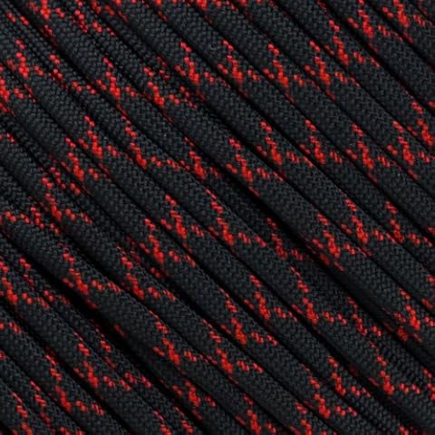 West Coast Paracord Multi Color Nylon Military Paracord 550 Type III 7 Strand Utility Cord Rope - 100 Foot Hanks (Black with Imperial Red X) Cover