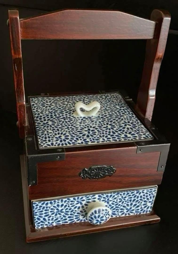 白・青2個セット四角い灰皿 レトロ 有田焼 和柄 灰皿 陶器製 料亭 旅館