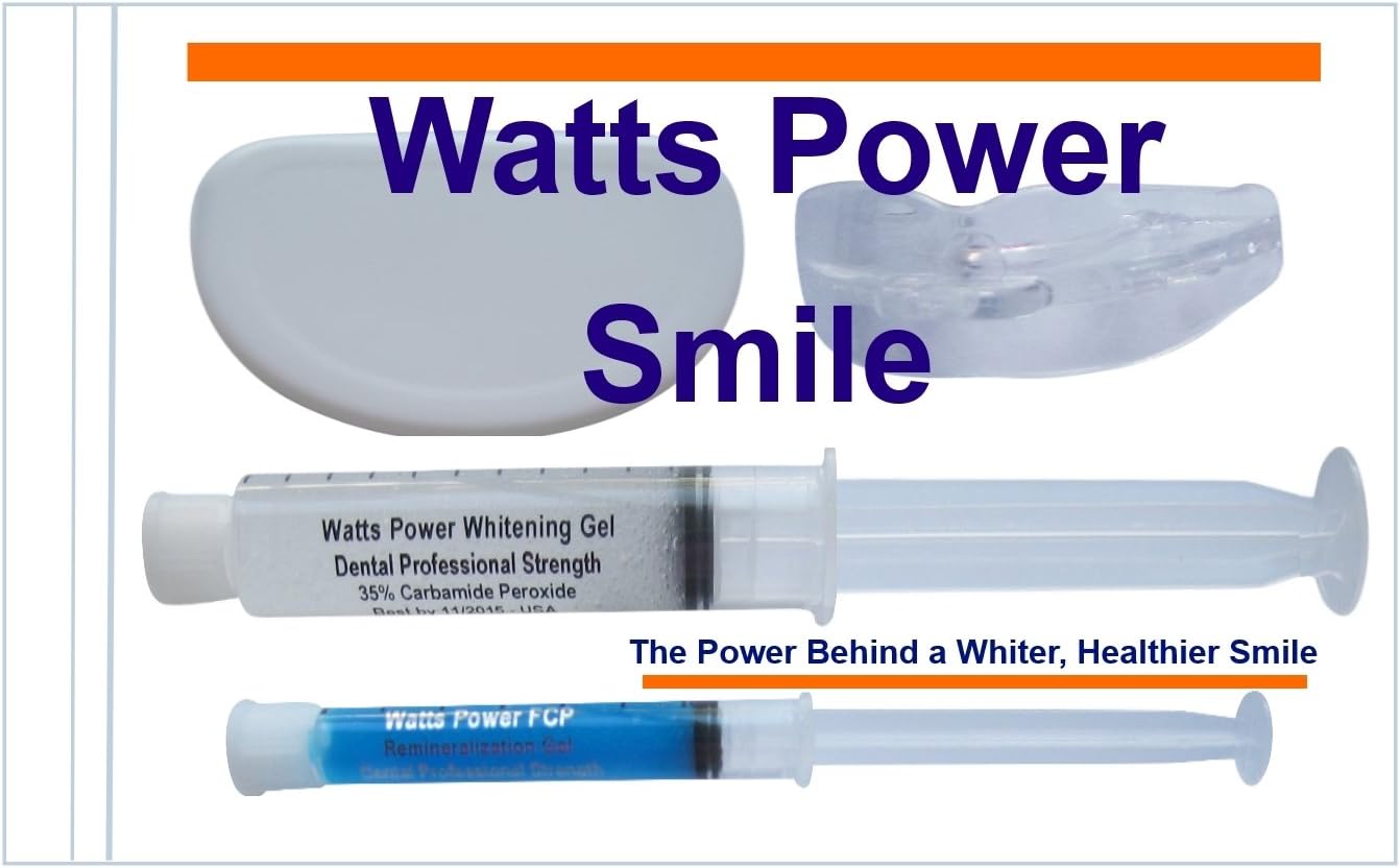 Watts Power 35% Teeth Whitening Kit with Aftercare Gel and New Technology Self Forming Teeth Shield System