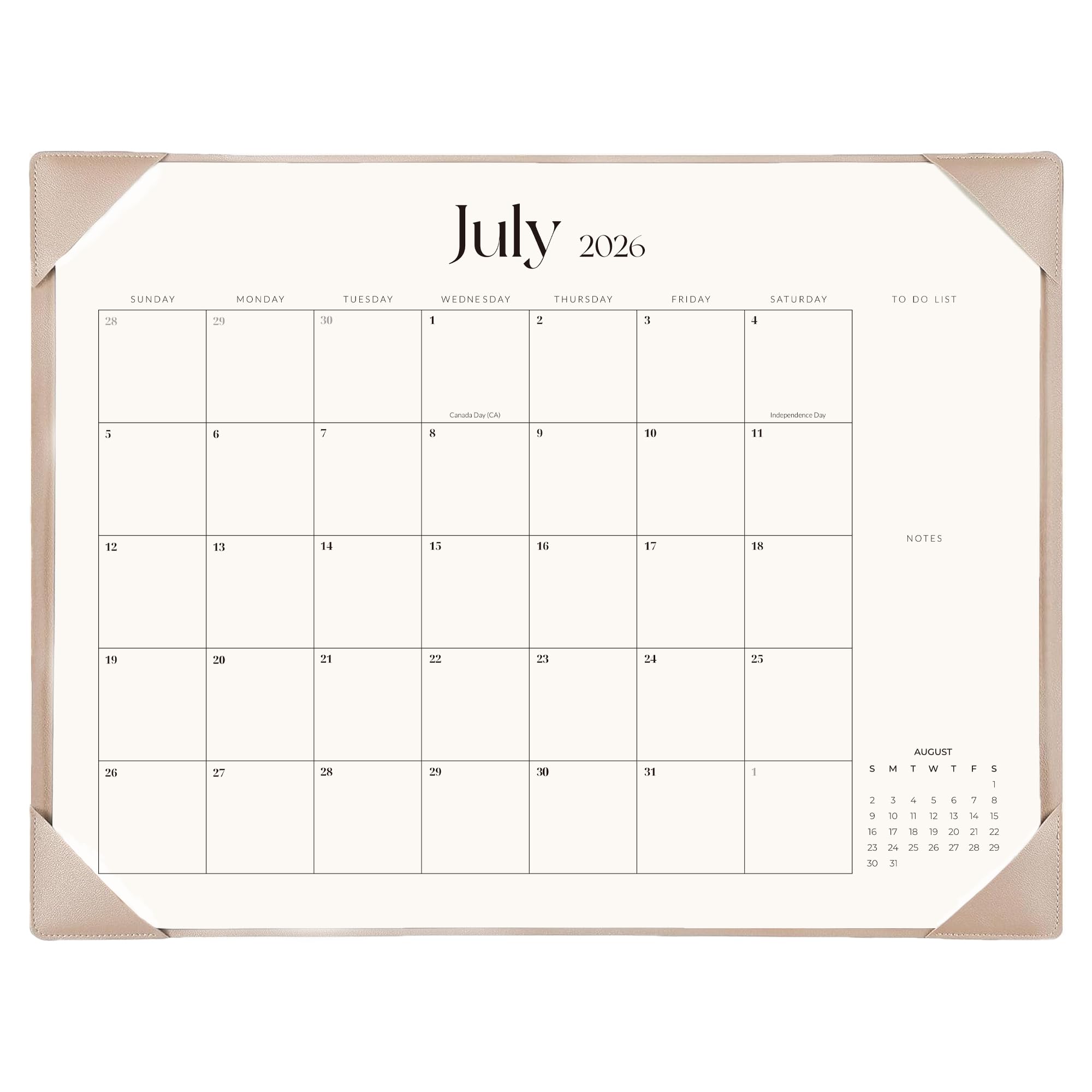 Schreibtischkalender 2025–2026 mit Schreibtischunterlage – 55,9 x 43,2 cm, große Schreibtischunterlage, Kalender von September 2025 bis Dezember 2026, Monatskalender für Zuhause, Büro