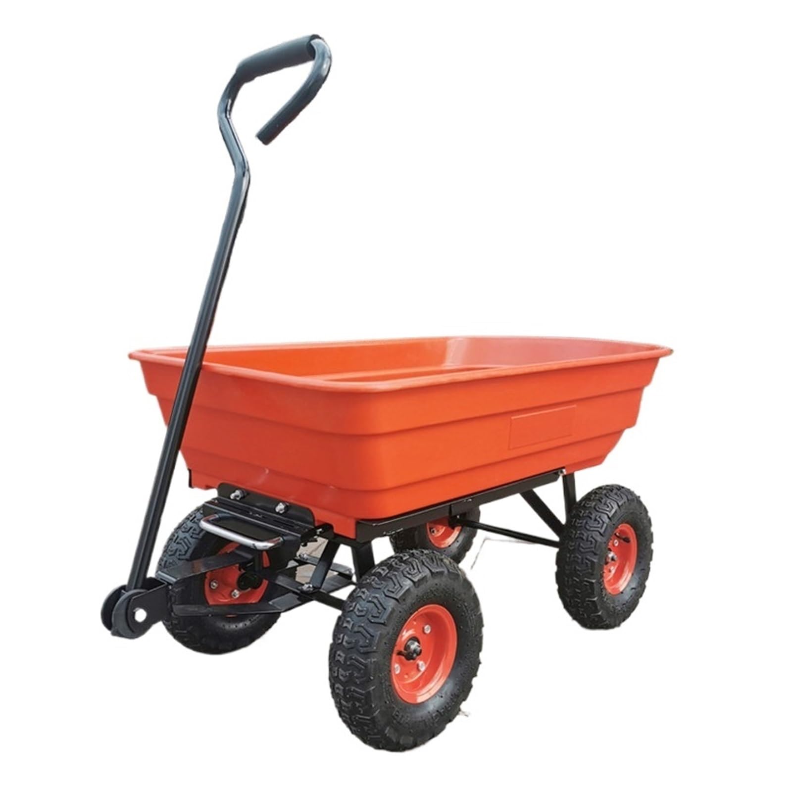 Yard Cart Dump Wagon Wheelbarrows with Flexible Handle Heavy Duty Garden Dump Cart, for Patio Lawn Farm