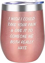 DOERDO Get Well Soon Gifts for Women-Sorry for Your Loss,Hope Get Well Soon,Recovery Gifts,Cancer Gifts for Women-Wine Tumbler with Lid(12 oz,Rose)