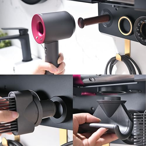 Miniatura 8 de simpletome Soporte de pared 2 en 1 para Dyson Airwrap Styler Supersónico Secador de Cabello Almacenamiento Dyson Accesorios y Accesorios con