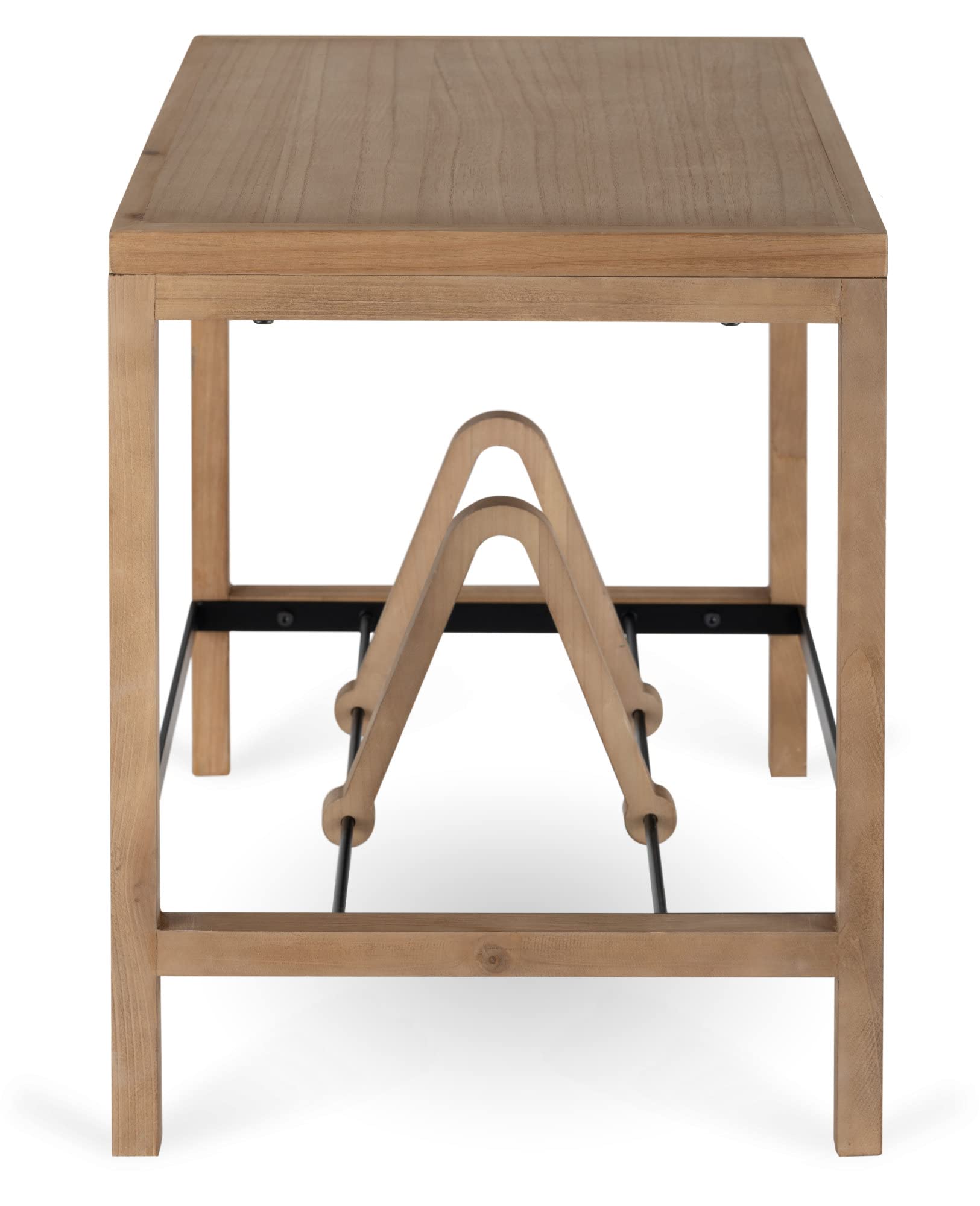 Étagère à disques Stagecaptain SPR-4050 Woodie - Meuble Phono pour ta Platine & Jusqu’à 120 vinyles - Fixation Flexible des LPs grâce à des Supports en Bois coulissants - Design Vintage