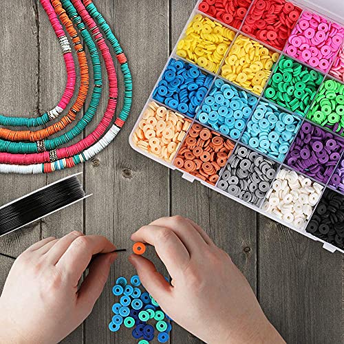 Queta Perline Colorate, 5400 Pezzi 24 Colori 6mm