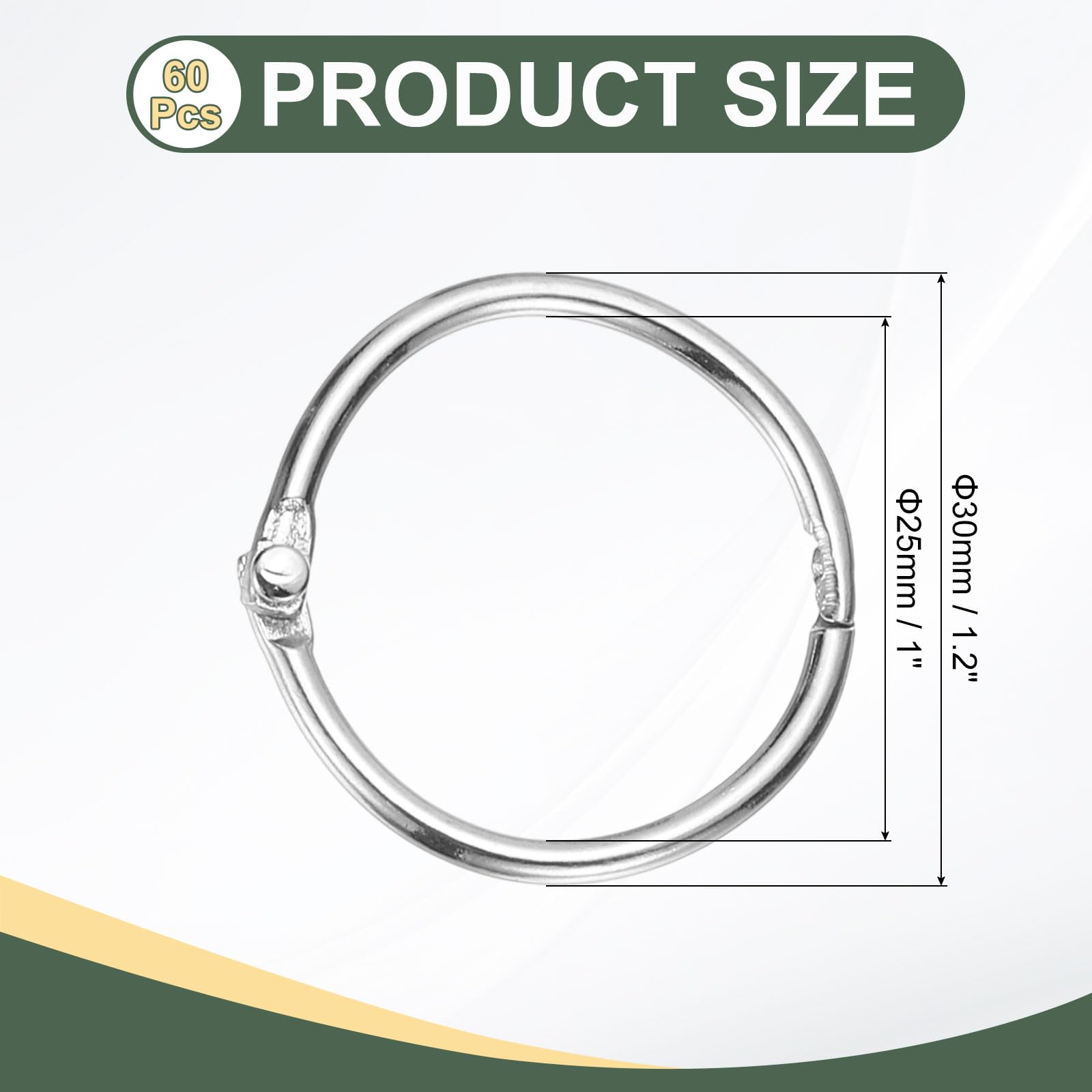 PATIKIL 1" x 1.18" Loose Leaf Binder Rings - Image 2