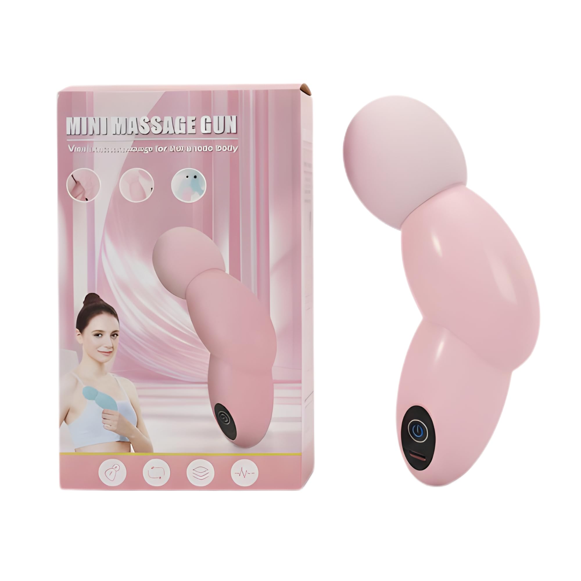 Mini Electric Massage Gun for Deep Tissue | Quiet Handheld Muscle Massager | Double-Head Silicone Design | Rechargeable, Portable & Lightweight | Stress Relief & Pain Relaxation (Style 6)-image-17