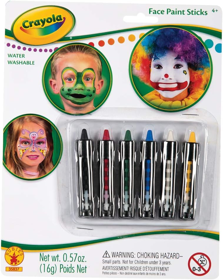 Rubies Crayola Face Painting Sticks (6Color Jumbo Set