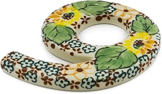 Polish Pottery 4-inch House Number NINE (9) made by Ceramika Artystyczna (Country Sunflower Theme) Signature UNIKAT + Certificate of Authenticity