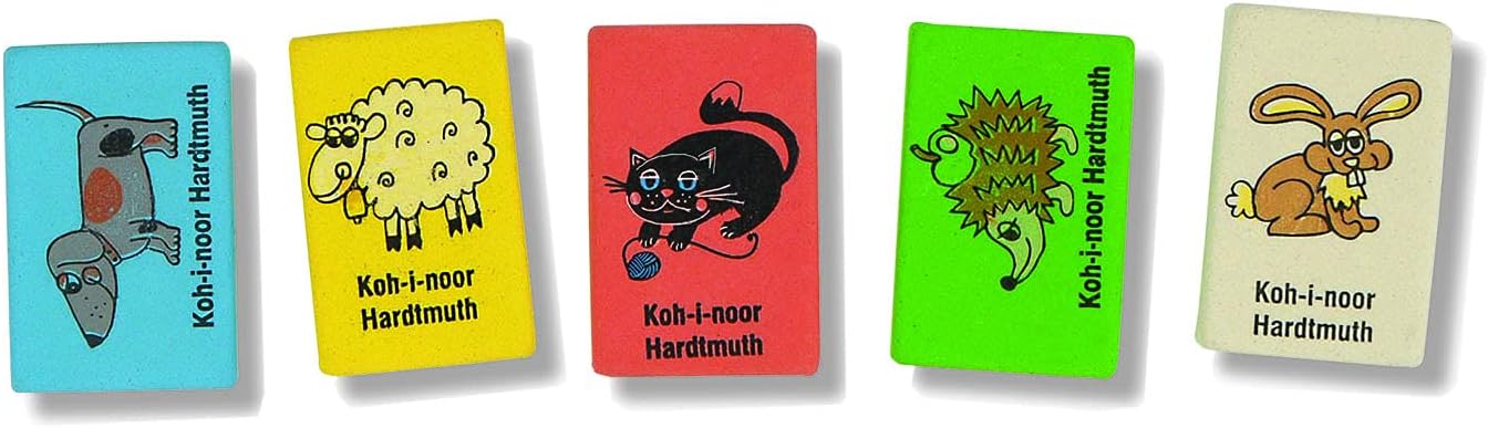 Kohinol 6875040001 6875 Animal Erasers, Soft, Set of 48