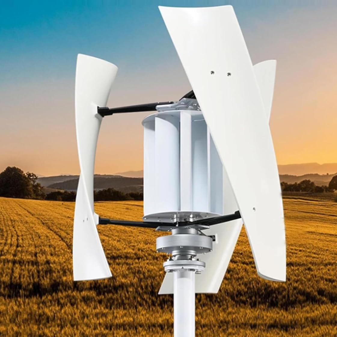 Vertikales Windkraftanlagen-Set für Privathaushalte, 3000 W, 12 V, 24 V, 48 V, geräuscharm, kernlos, mit Steuerung
