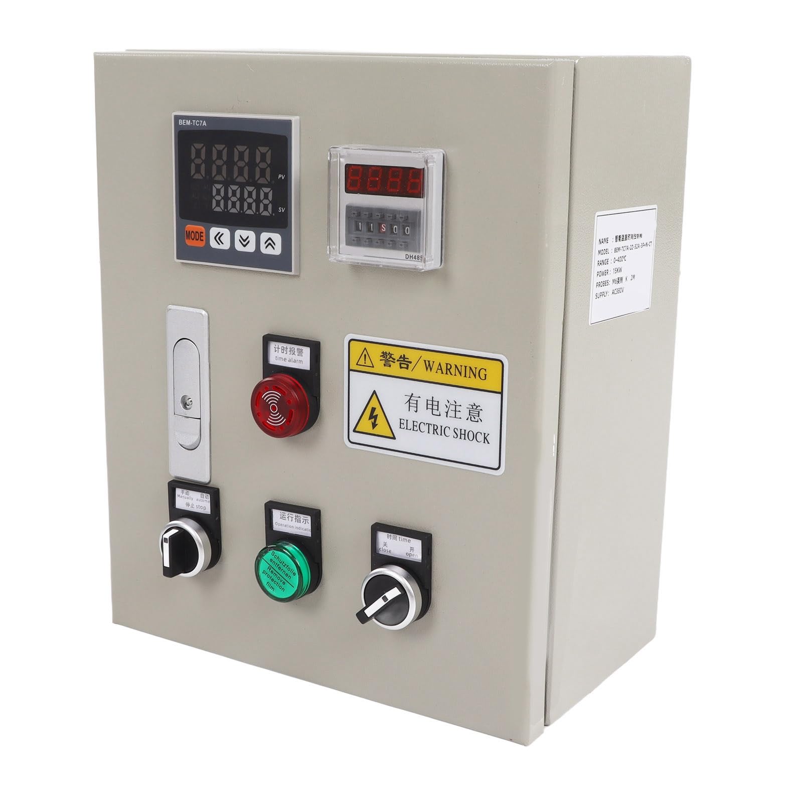 Alomejor Caja de Control de Temperatura PID con Pantalla Digital de Alto Rendimiento para Hornos IR y Plataformas de Calefacción, 15 KW 380 V CA