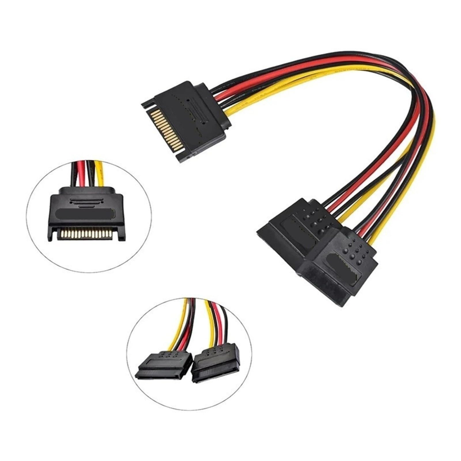 Generico Cavo splitter a Y da 15 pin SATA maschio a doppio femmina