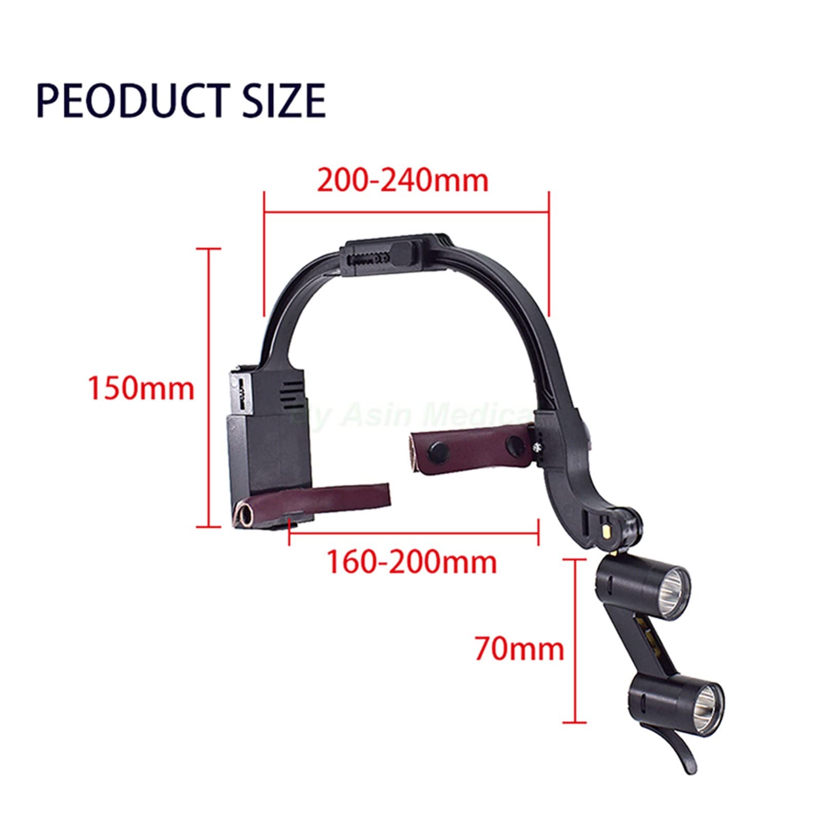 Binokulare Lupenbrille Für Zahnärztliche Eingriffe, 2,5X/3,5X, Mit Kopfband Und Licht, Medizinische Binokularlupenbrille In Aluminiumbox,2.5