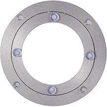 Swivel Turntable Lazy Susan Heavy Duty Aluminium Alloy Rotating Bearing Turntable Round Dining Table Smooth Swivel Plate for Kaleidoscopes Tabletop Serving Trade Show Displays(8 inch)