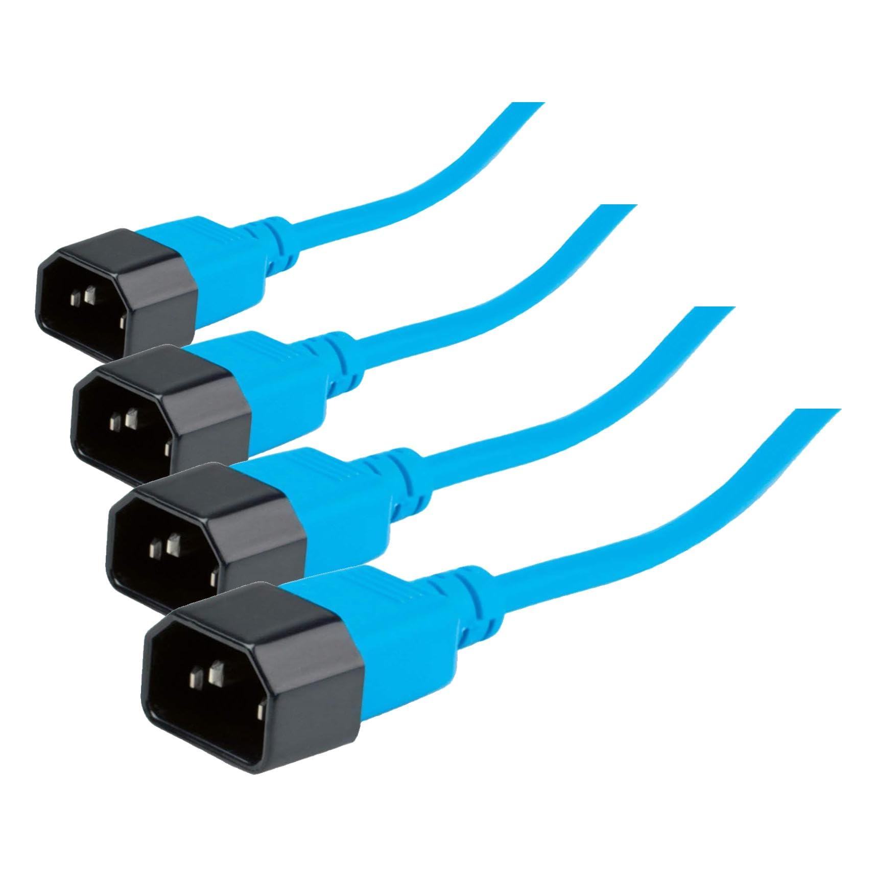 ROLINE Apparate-Verbindungskabel, IEC 320 C14 - C13, blau, 1,8 m (Packung mit 4)