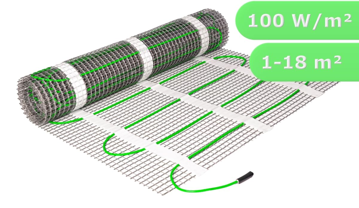 Elektrische Fußbodenheizung HoWaTech Basic für Renovierung TWIN Heizmatte 100 W/m², Heizfläche:4.00m²